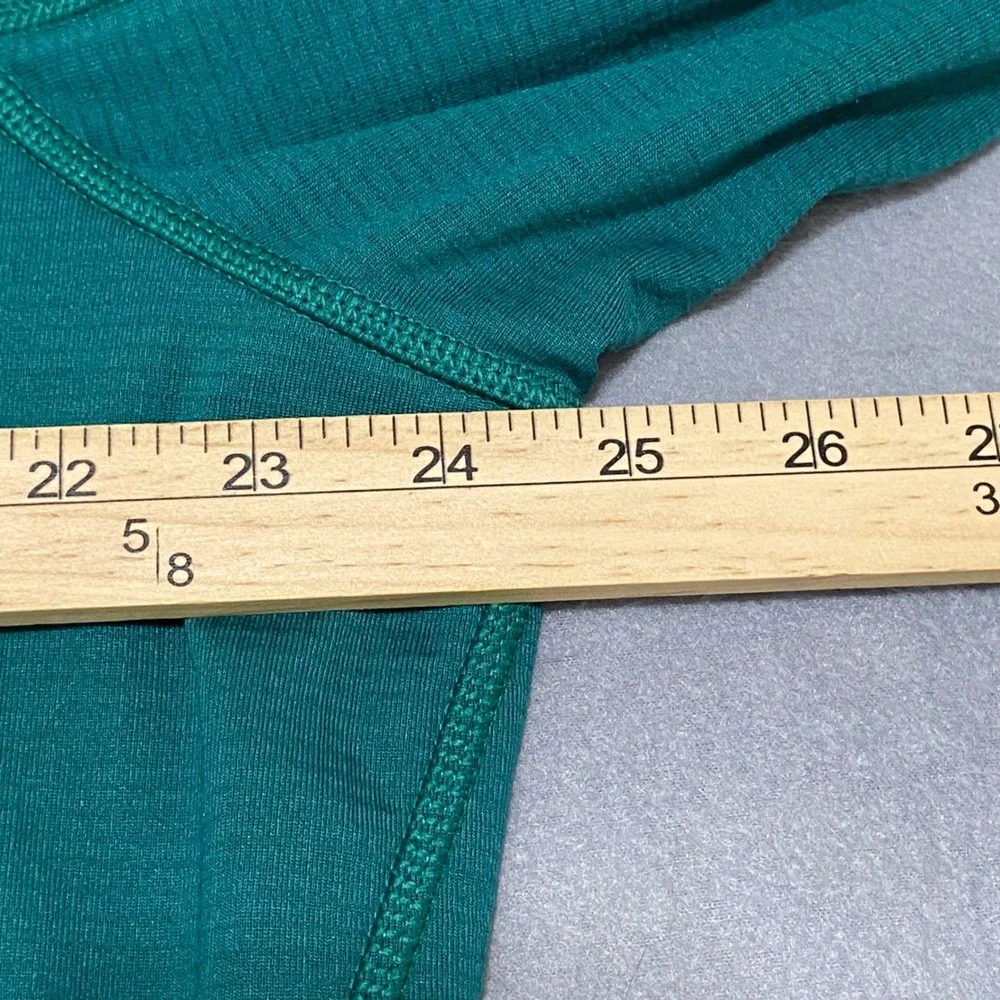 Eddie Bauer First Ascent FreeHeat Mens TXL Teal Green Grid Fleece Quarter Zip